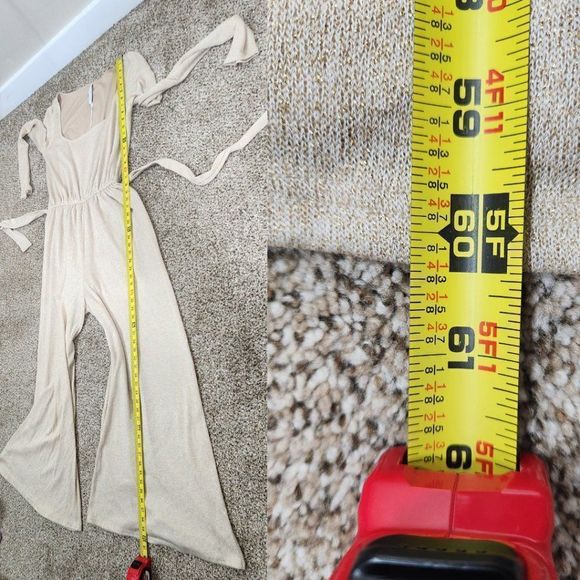 Rachel Pally Wide Leg Swtr Jumpsuit Rachel Pally Sweater Jumpsuit Gold Size L - Picture 10 of 16